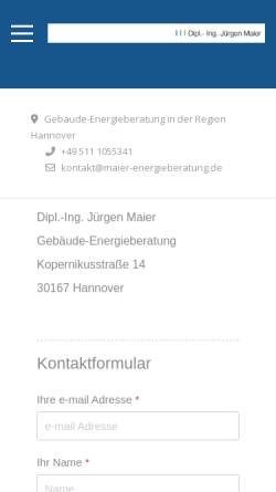 Vorschau der mobilen Webseite www.maier-energieberatung.de, Maier, Jürgen