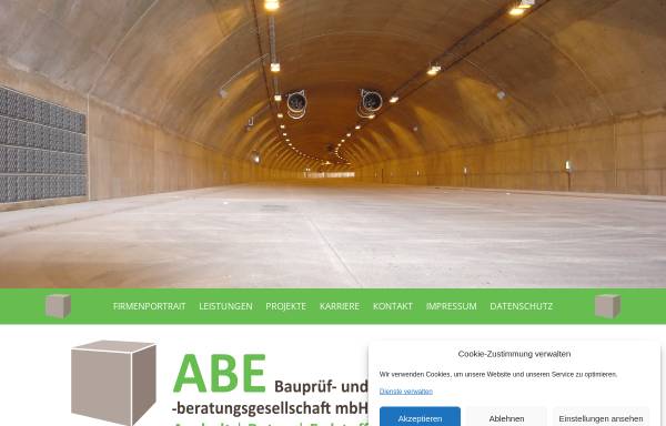 Vorschau von www.abe-labor.de, ABE Bauprüf- und -beratungsgesellschaft mbH
