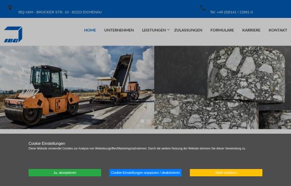 Vorschau von www.ibqmbh.de, IBQ - Ingenieurgesellschaft für Baustoffprüfung und Qualitätssicherung mbH