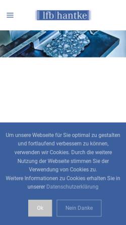 Vorschau der mobilen Webseite lfb-hantke.de, Ingenieure Enders & Hantke GmbH & Co. KG