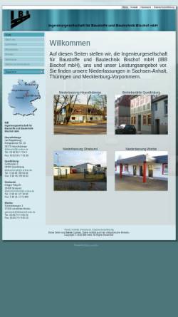 Vorschau der mobilen Webseite www.ibb-bischof.de, Ingenieurgesellschaft für Baustoffe und Bautechnik Bischof mbH