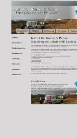 Vorschau der mobilen Webseite www.ikpleipzig.de, Institut Dr. Körner & Partner Ingenieurgesellschaft mbH