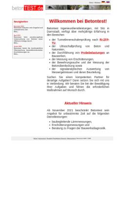 Vorschau der mobilen Webseite www.betontest.de, Otto Kroggel, Betontest