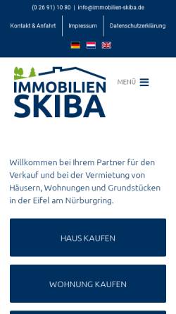 Vorschau der mobilen Webseite www.immobilien-skiba.de, Immobilien Skiba GbR
