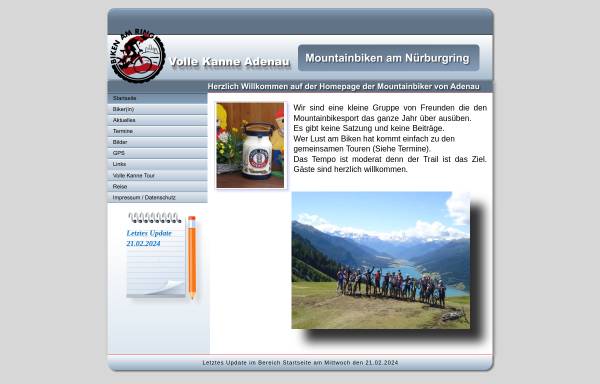 Vorschau von www.vollekanne-adenau.de, Mountainbiker Volle Kanne