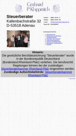 Vorschau der mobilen Webseite www.steuerberater-klapperich.de, Steuerberater Gerhard P. Klapperich
