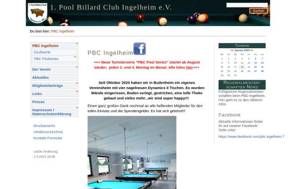 Vorschau von www.pbc-ingelheim.de, 1. Pool-Billard-Club Ingelheim e. V.