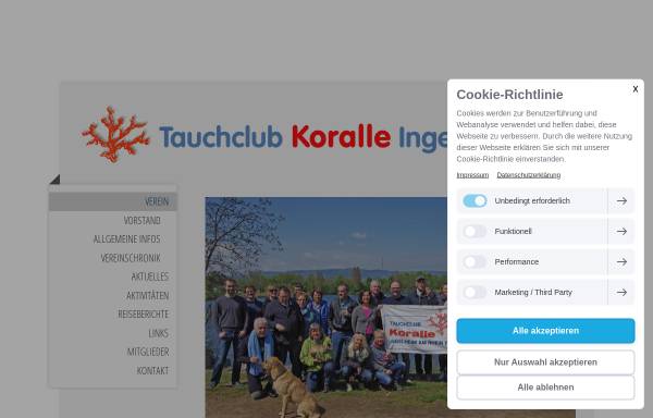 Vorschau von www.tckoralle.de, Tauchclub Koralle Ingelheim