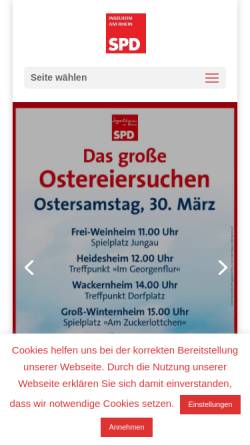 Vorschau der mobilen Webseite spd-ingelheim.de, SPD Ortsverband Ingelheim
