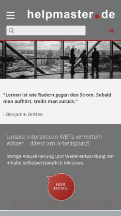 Vorschau der mobilen Webseite helpmaster.de, Helpmaster.de GmbH
