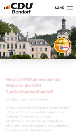 Vorschau der mobilen Webseite www.cdu-bendorf.de, CDU-Stadtverband Bendorf