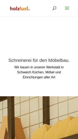 Vorschau der mobilen Webseite www.holzlust.com, Holzlust - Johannes Kretzen