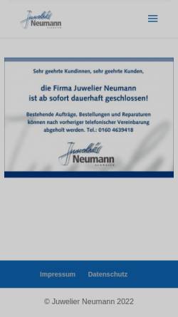 Vorschau der mobilen Webseite www.juwelierneumann.com, Juwelier Ludwig Neumann