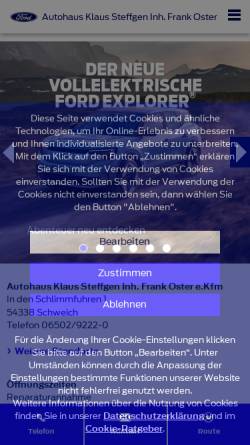 Vorschau der mobilen Webseite www.autohaus-steffgen.de, Autohaus Klaus Steffgen