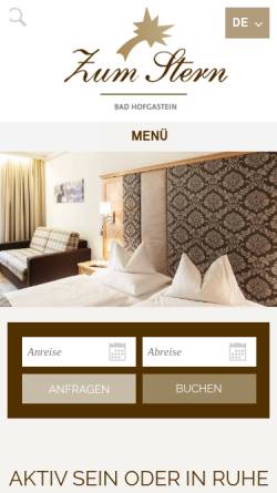 Vorschau der mobilen Webseite www.zumstern.com, Hotel Zum Stern