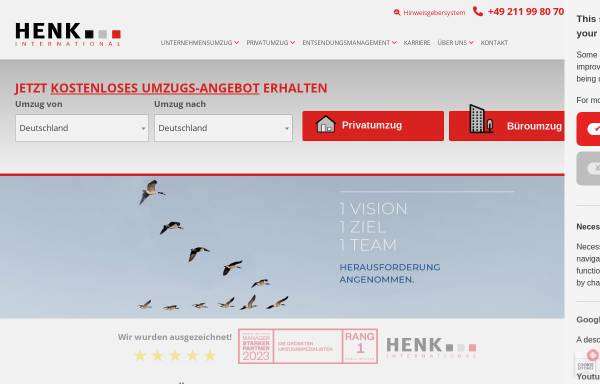 Vorschau von www.henk-international.eu, Ludwig Henk Int. Möbeltransporte-Umzüge GmbH