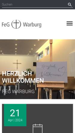 Vorschau der mobilen Webseite warburg.feg.de, FeG Warburg