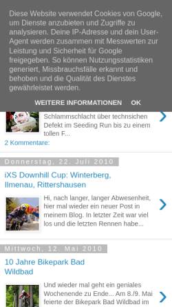 Vorschau der mobilen Webseite racingbader.blogspot.com, Lucas Bader - Downhill Racing