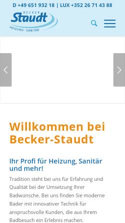 Vorschau der mobilen Webseite www.becker-staudt.de, Becker Staudt GmbH