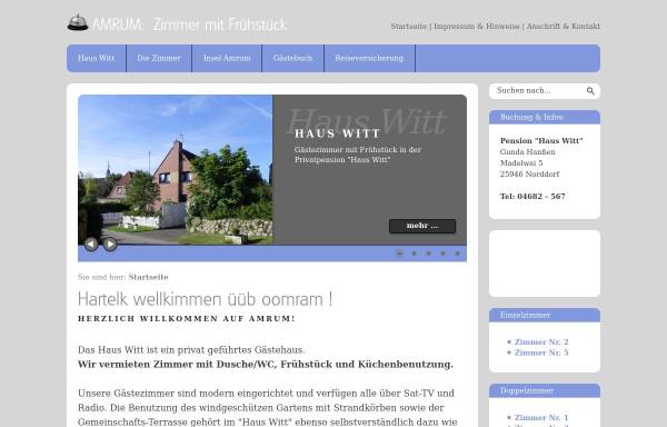 Vorschau von www.witt-amrum.de, Pension Haus Witt
