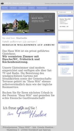 Vorschau der mobilen Webseite www.witt-amrum.de, Pension Haus Witt