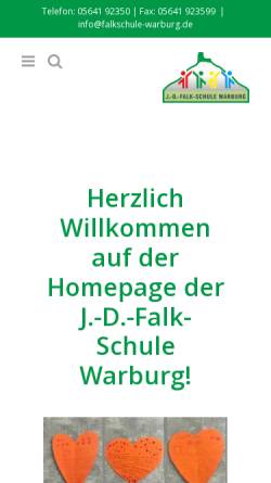 Vorschau der mobilen Webseite falkschule-warburg.de, Johannes-Daniel-Falk-Schule