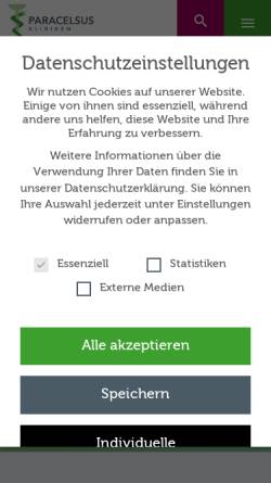 Vorschau der mobilen Webseite www.paracelsus-kliniken.de, Paracelsus-Klinik Scheidegg