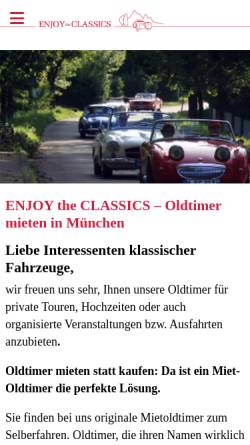 Vorschau der mobilen Webseite www.oldtimer-mieten.de, Enjoy the Classics GmbH