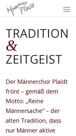 Vorschau der mobilen Webseite www.maennerchor-plaidt.de, Männerchor Plaidt