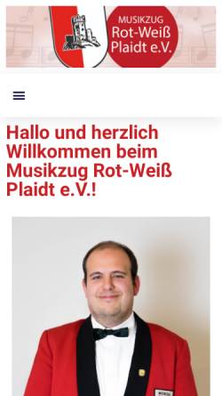 Vorschau der mobilen Webseite musikzug-plaidt.de, Musikzug Rot-Weiss Plaidt