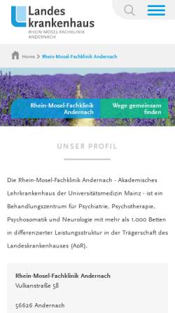 Vorschau der mobilen Webseite www.rhein-mosel-fachklinik-andernach.de, Rhein-Mosel-Fachklinik Andernach