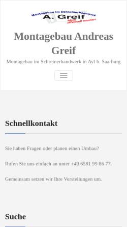 Vorschau der mobilen Webseite www.montagebau-greif.de, Montagebau Andreas Greif