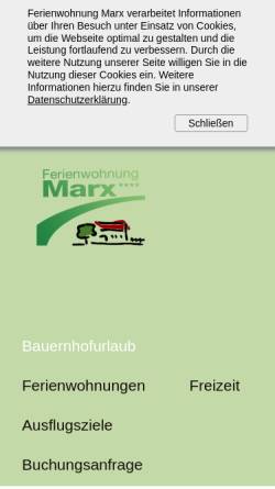 Vorschau der mobilen Webseite www.bauernhofmarx.de, Bauernhof Marx