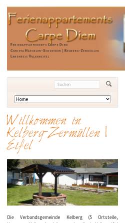 Vorschau der mobilen Webseite www.carpediemkelberg.com, Ferienappartements Carpe Diem