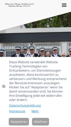 Vorschau der mobilen Webseite absv.eu, Allgemeiner Bürger-Schützenverein Hofstede-Riemke 1913 e.V.