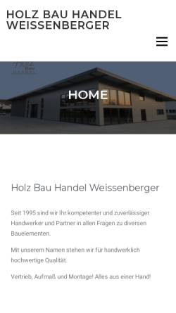 Vorschau der mobilen Webseite www.hbh-weissenberger.de, Holzbau Weißenberger