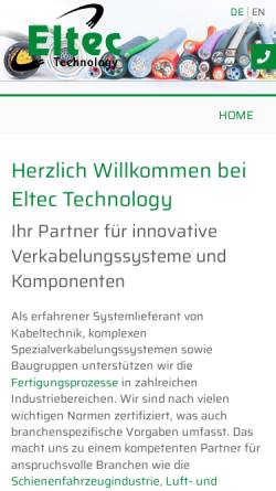 Vorschau der mobilen Webseite www.eltec-technology.com, Eltec GmbH