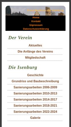 Vorschau der mobilen Webseite www.freundeskreis-isenburg.de, Freundeskreis der Isenburg e.V.