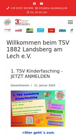 Vorschau der mobilen Webseite www.tsv-landsberg.de, TSV Landsberg e. V.
