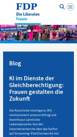 Vorschau der mobilen Webseite www.fdp-frauen.ch, FDP Frauen Schweiz