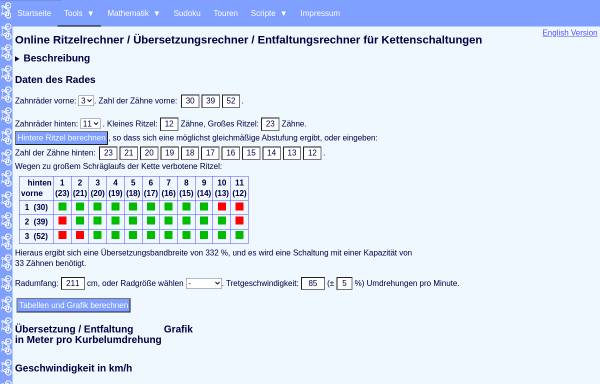 Vorschau von www.j-berkemeier.de, Online Ritzelrechner