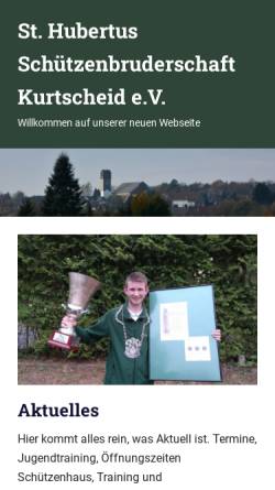 Vorschau der mobilen Webseite www.schuetzen-kurtscheid.de, St. Hubertus Schützenbruderschaft Kurtscheid e.V.