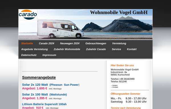 Vorschau von www.wohnmobile-vogel.de, Wohnmobile Vogel