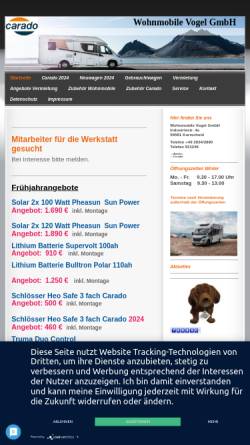 Vorschau der mobilen Webseite www.wohnmobile-vogel.de, Wohnmobile Vogel