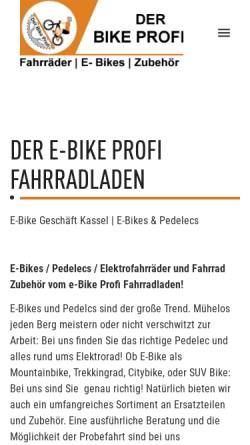 Vorschau der mobilen Webseite www.derebikeprofi.de, Der eBikeProfi Fahrradladen