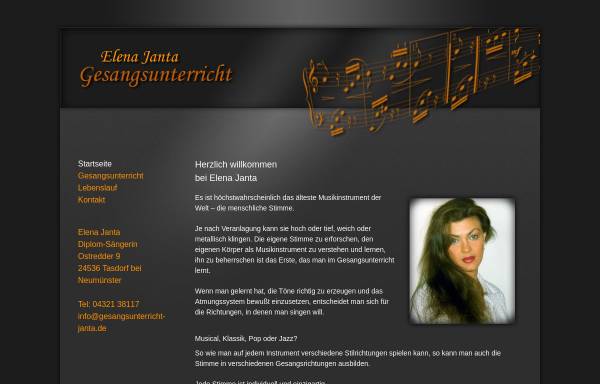 Vorschau von www.gesangsunterricht-janta.de, Gesangsunterricht Elena Janta