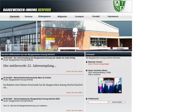 Vorschau von www.baugewerkeninnung-herford.de, Baugewerken-Innung Herford
