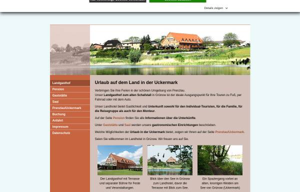 Vorschau von www.pension-bei-prenzlau.de, Landgasthof zum alten Schafstall