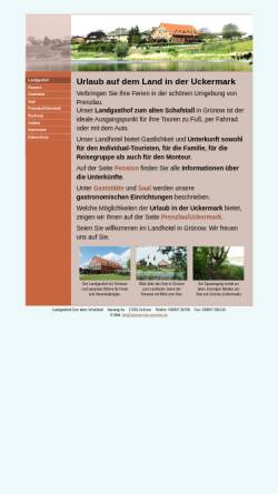 Vorschau der mobilen Webseite www.pension-bei-prenzlau.de, Landgasthof zum alten Schafstall