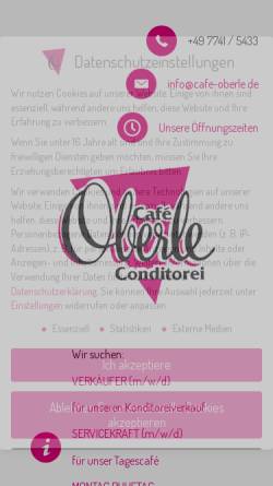 Vorschau der mobilen Webseite www.cafe-oberle.de, Café Oberle